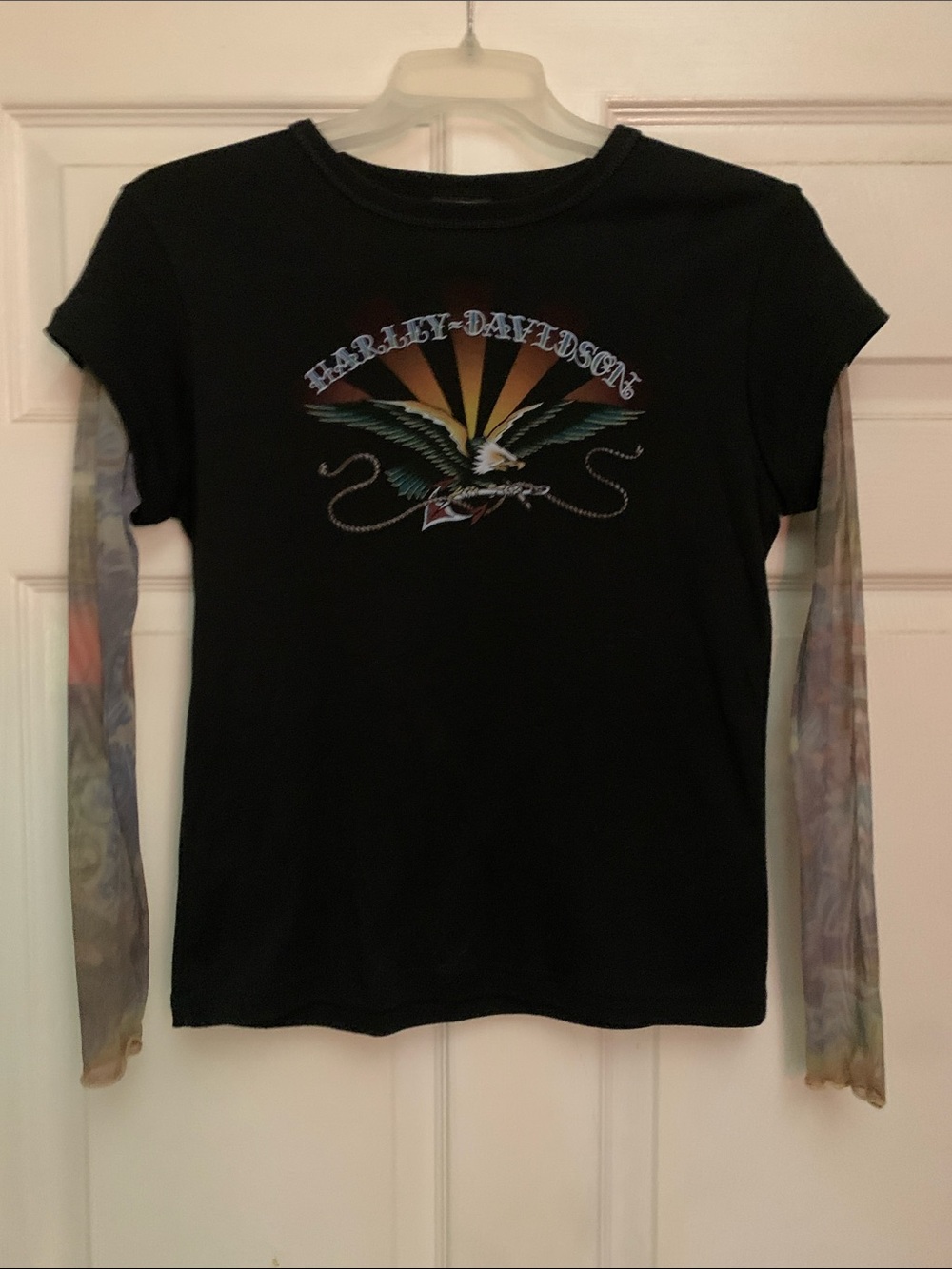 Harley-Davidson Girls' Black Graphic Long-Sleeve Tee